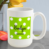 Personalized Polka Dots Coffee Mug (6 Colors Available)