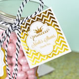 Personalized Metallic Foil 2" Square Favor Labels & Tags - Baby