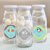 "A Winter Holiday" Personalized Milk Bottles