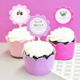 Birthday Cupcake Wrappers & Cupcake Toppers (Set of 24)