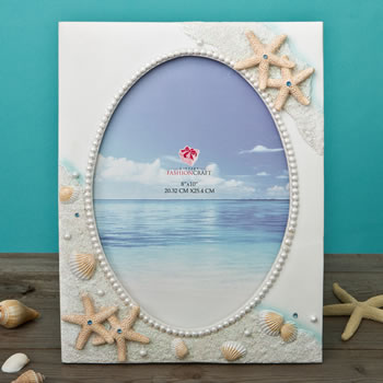Glorious Hand painted Beach 8 x 10 frame from gifts by fashioncraft