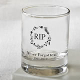 Personalized memorial votive or shot glass
