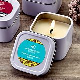 Personalized Expressions White scented travel  Candle Tin