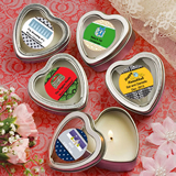 <em>Design Your Own Collection</em> Scented Heart Shaped Travel Candles - Holiday Themed