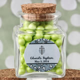 Baby Shower Personalized Expressions Collection square clear glass treat jar