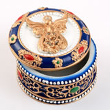 Memorial Angel covered box - ornate with gold accents