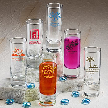 Personalized Wedding Shot Glasses - 2 oz