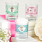Baby Shower Clearly Custom Votive / Shot Glass with Personalized Sticker - 3.5oz