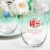 15 Ounce Stemless Wine Glasses with Exclusive Designs