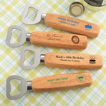 Birthday Design your own collection Wood handle bottle opener with solid stainless steel top opener