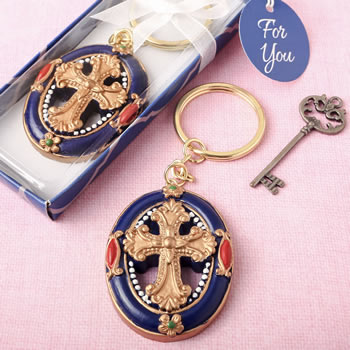 Memorial Gold Cross themed Memorial Keychain from fashioncraft