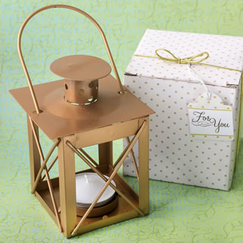 Religious Love lights the way luminous lantern in a  matte gold finish