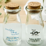 Wedding Design your own personalized vintage milk bottles with round cork top