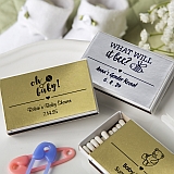 Baby Shower Personalized Metallics Collection Matchbox Favors (PACK OF 50)