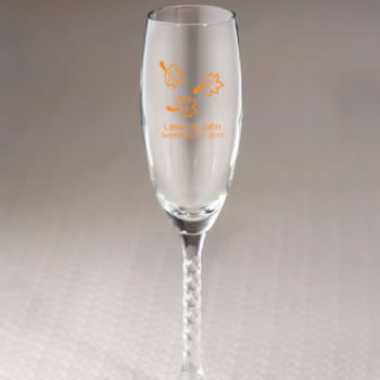 Personalized Fall Champagne Flute Favors