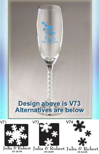 Winter Personalized Champagne Flute Favors