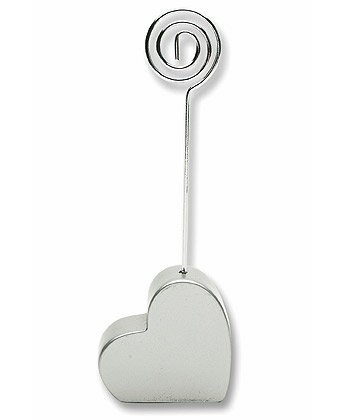 Silver Heart Shaped Place Card Holders