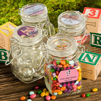 Personalized Apothecary Jar Favors - Baby Shower Designs