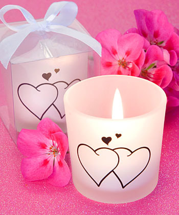Favor Saver Collection Snuggling Heart Themed Candles