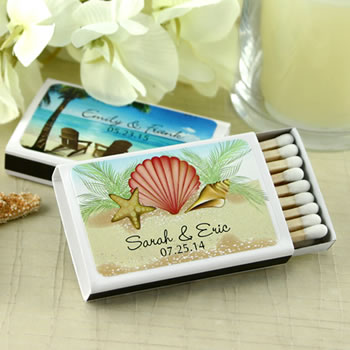 Personalized Matches - Beach Designs - Set of 50 (White Box)