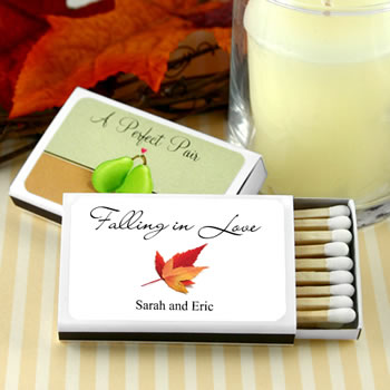 Personalized Matches - Fall Designs - Set of 50 (White Box)