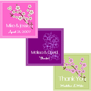 Cherry Blossom Square Tags & Labels