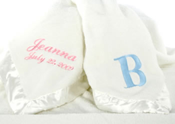 Plush Ivory Blanket Satin Trim