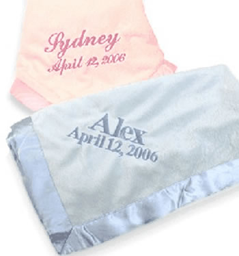 Plush Personalized Blankets Satin Trim