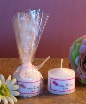 Heart Motif Candles - 1.25" tall