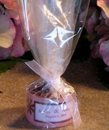 Pink/Brown Flower Candle - 1.25" tall