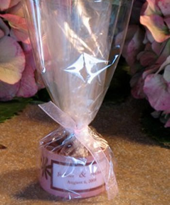 Pink/White Flower Mini Favor - 1.25" tall