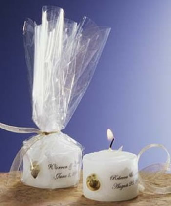 Sea Shell Mini Wedding Favor Candle - 1.25" tall