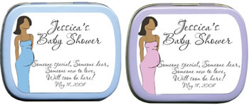 Baby Shower ctinMint Tins - African American Expeg Mama