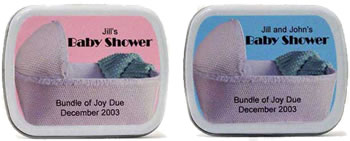Baby Shower Mint Tins - Baby Shower Girl or Boy Basinette