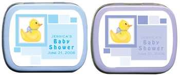 Baby Shower Mint Tins - Baby Shower Duck w/Squares