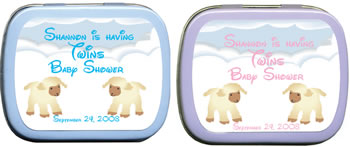 Baby Shower Mint Tins - Baby Twin Lambs
