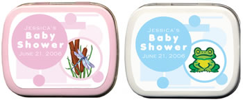 Baby Shower Mint Tins - Baby Shower Frogs & Dragonflies