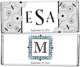 Personalized Monogram 1.5 oz Chocolate Wedding Favors (33 Designs Available)