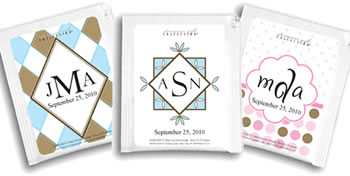 Personalized Monogram Tea Wedding Favors (25 Designs Available)