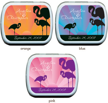 Wedding Mint Tins - Flamingo Sunrise