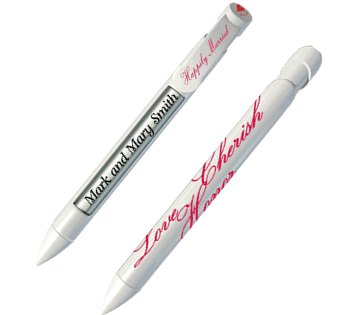 Wedding Pens - Love, Cherish & Honor (White)