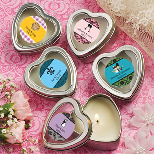 Personalized Expressions Collection Scented Heart Shaped Travel Candles