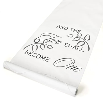 "Two Shall Become One" Aisle Runner - White
