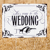 Vintage This way to the Wedding Yard Sign