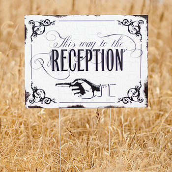 Vintage This way to Reception Yard Sign