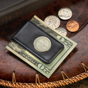 Personalized Leather Magnetic Money Clip