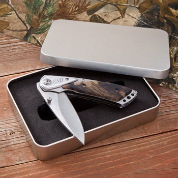 Camo Deluxe Lock Back Knife ( in tin case)