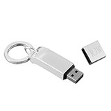 Personalized Sterling Silver Plated 2GB USB Flash Drive/Keychain