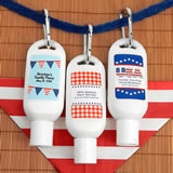 Patriotic Sunscreen Favors with Carabiner (SPF 30)