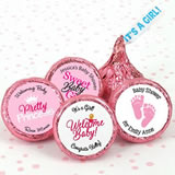 Baby Girl Personalized "It's A Girl" Plume Hershey's Kisses